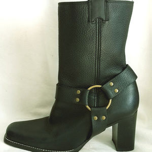 EUC Gianni Bini Leather Moto High Heeled Boots